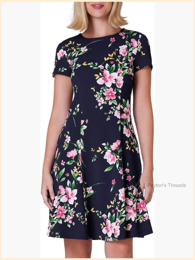Flutter Sleeve Jewel Neck Midi Dress - Versatile Travel Dress